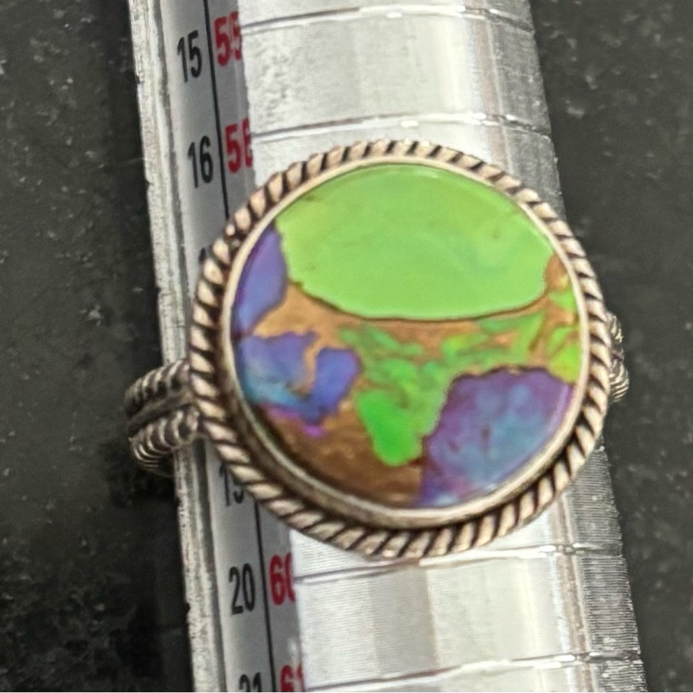 Sterling Silver 925 Multicolor Stone Ring